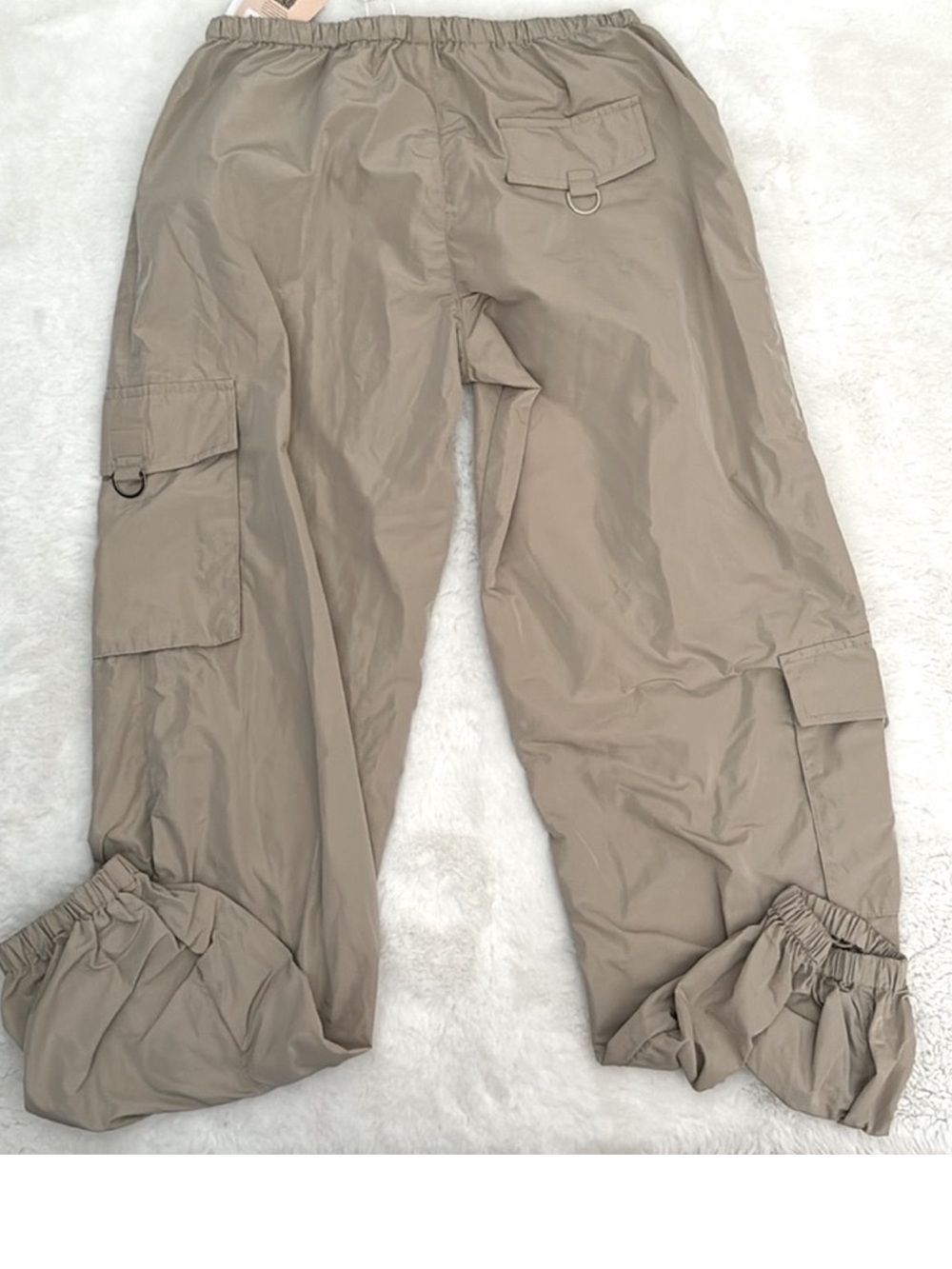 NEW Tiger Mist low rise tan/beige trinity cargo parachute lightweight pants - Picture 3 of 10